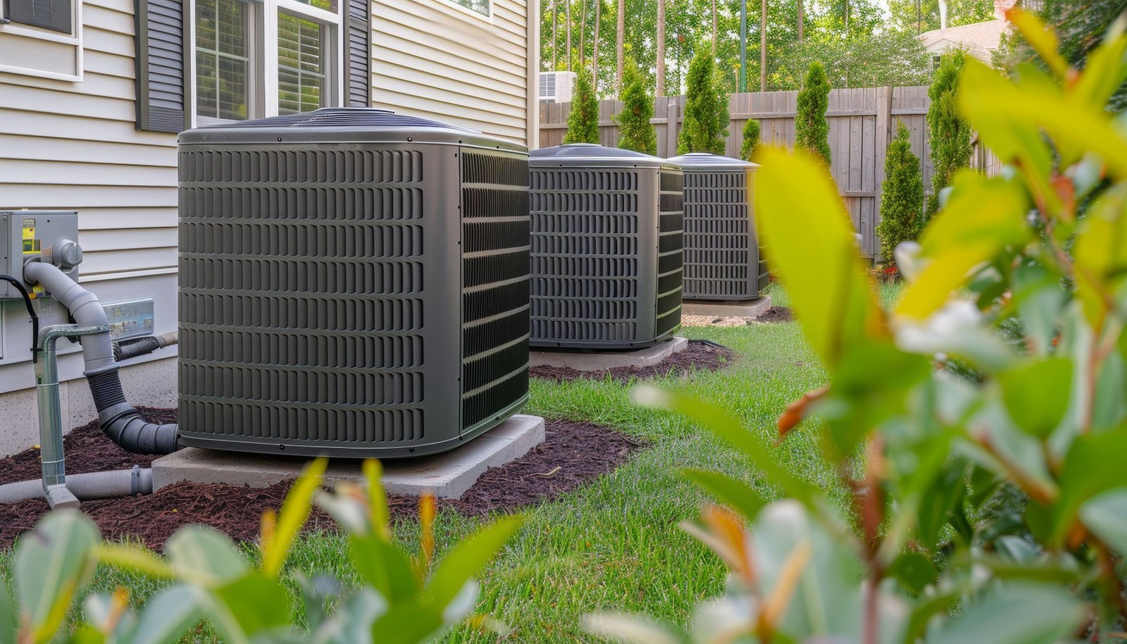 Outdoor HVAC units beside a home